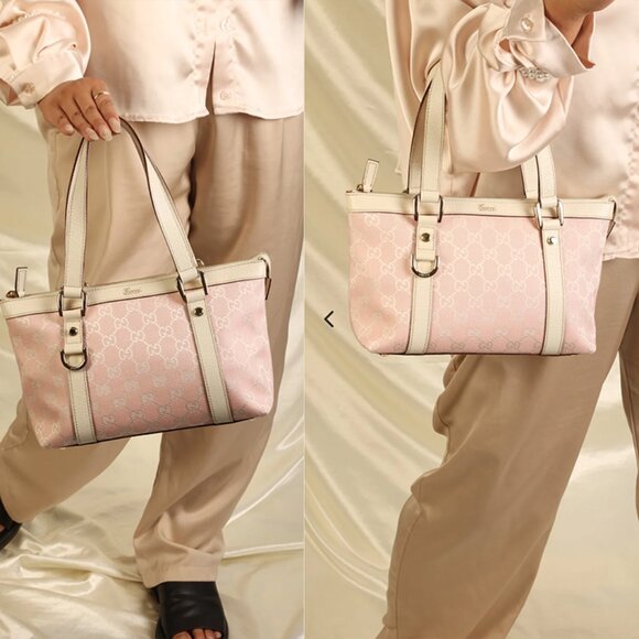 GUCCI Monogram Small Abbey Tote Pink - Picture 11 of 11